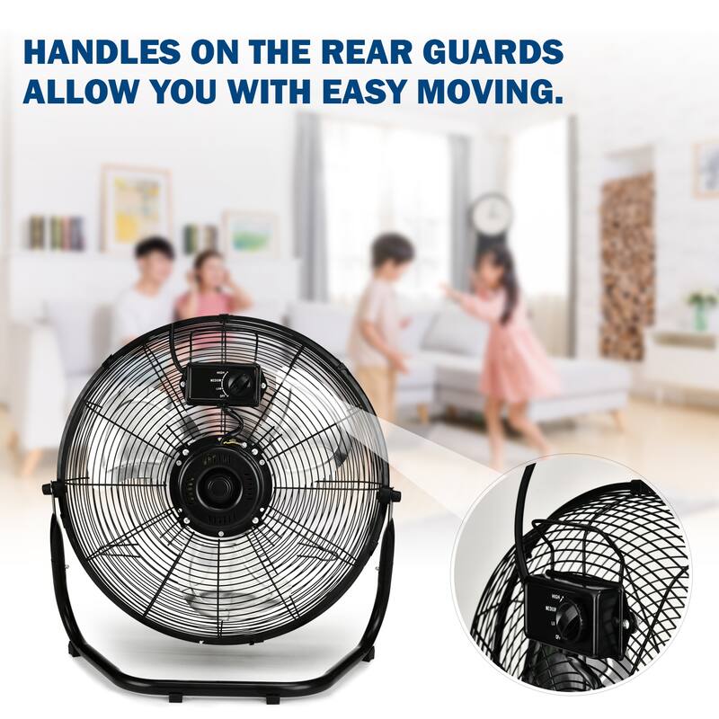 20" 3Speed HighVelocity Industrial Heavy Duty Metal Floor Fan On